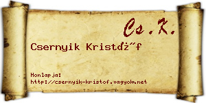 Csernyik Kristóf névjegykártya