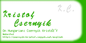 kristof csernyik business card